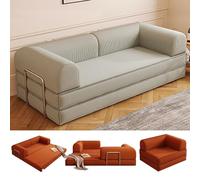 Canapé-lit convertible pliable 3 en 1 avec accoudoirs et cadre fixe, canapé modulable sectionnel pour salon et bureau