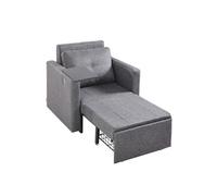 Canapé-lit Convertible Réglable sur 5 Niveaux Avec 2 Roulettes et Rangement Gris