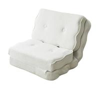 Canapé Lit Convertible Rembourrage en Éponge Haute Densité Dossier Réglable sur 5 Niveaux Canape Lit 1 Place Blanc Convient pour Un Salon, Une Chambre ou Un Bureau(White)