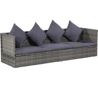 Canapé-lit de jardin 200x60 cm Poly rotin gris