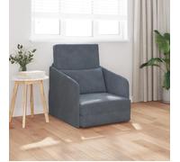 vidaXL Canapé-lit de sol 2 en 1 velours 1 place gris foncé 65×80×83 cm tissu anti-tâche