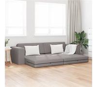 Vidaxl Canapé Lit De Sol 2-En-1 Taupe 245x150x60.5 Cm Tissu Gris