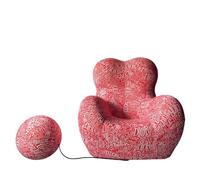 Canapé-Lit De Sol, Canapé De Compression avec Pouf, Fauteuil Tonneau De Loisirs, Coussin en éPonge à MéMoire De Forme Confortable, pour Salon, Chambre,Do Pink,102×115×92cm