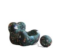 Canapé-Lit De Sol, Canapé De Compression avec Pouf, Fauteuil Tonneau De Loisirs, Coussin en éPonge à MéMoire De Forme Confortable, pour Salon, Chambre,Forest Green,102×115×92cm