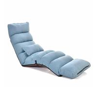 Canapé-lit de sol paresseux réglable, salon en chaise intérieure avec 6 positions réglables, support arrière réglable et repose-pieds, chaise de jeu vidéo pour la maison, bureau, lecture, WA Blue