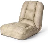 Canapé-lit De Sol pour Chambre à Coucher Chaise De Yoga Rembourrée Portable Chaise De Sol Réglable avec Support Dorsal Chaise De Jeu Chaise De Méditation pour Coussin épais Adult, Camel