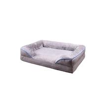 Canapé-lit d'hiver en mousse à mémoire de forme for animaux de compagnie, tapis de niche carré épais et chaud for chiens de petite, moyenne et grande taille ,for all seasons use(Gray,M Suitable5-15kg)