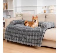 Canapé-Lit Dream Cloud Pour Animaux De Compagnie, Lit Nuage Imperméable Pour Chien, Tapis Moelleux Et Antidérapant, Lavable Et Confortable, Housse De Canapé Surélevée Avec Protection(Gray,S)
