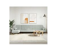 vidaXL Canapé-lit en forme de L gris clair 271x140x70 cm velours, canapé de jour, canapé-lit pliable, canapé-lit en tissu, 3157221