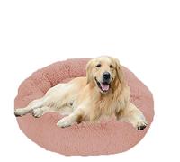 Canapé-lit en peluche apaisante avec coussin lavable auto-chauffant et fond antidérapant pour chiens de petite, moyenne et grande taille, 90,2 cm, rose foncé
