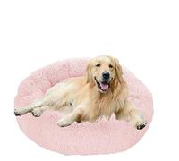 Canapé-lit en peluche apaisante lavable avec fond antidérapant - Auto-chauffant - Pour chiens de petite, moyenne et grande taille - 110 cm - Rose
