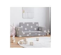vidaXL Canapé-lit enfant 2 places – lit de jour avec dossier et accoudoirs, gris clair 357028