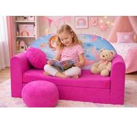 Canapé Lit Enfant Convertible 98x168x59 cm - Sirène (H4) avec Pouf