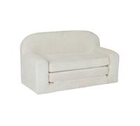 sweeek - Canapé lit Enfant en Velours côtelé dépliable. Couleur crème. L 90 x P 43 x H 51.5 cm