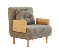 Canapé Lit Enfant Fauteuil Convertible avec Dossier Réglable 5 Positions Tissu Peluche, Housse Lavable, Sofa Lit pour Chambre Enfant(Gray)