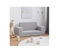 Canapé-lit Enfants 2 Places, Lit de Jour avec Dossier et Accoudoirs, Lit d'Invité pour Tout-petits Chambre Salon, Gris Clair Peluche Douce 357029