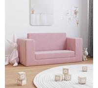 Vidaxl Canapé-Lit Pour Enfants 2 Places Rose Peluche Douce Rose