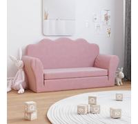 Vidaxl Canapé-Lit Pour Enfants 2 Places Rose Peluche Douce Rose