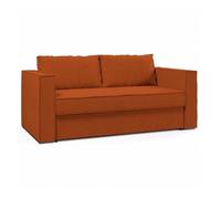 Canapé lit EXPRESS IBIZA SUPRA 160cm métal matelas DUNLOPILLO® mémoire de forme 16 cm velours côtelé zoom terra