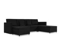 Canapé-Lit Extensible À 4 Places Tissu Noir - Vidaxl Noir