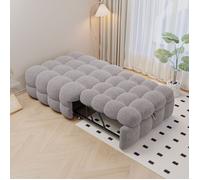 Canapé-lit extensible - Tissu Teddy doux - Convertible 2-en-1 - Dimensions 183x76x42 cm - Capacité de charge 120 kg