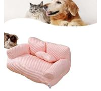 Canapé-lit for chien : ultra-doux et respirant for votre compagnon à quatre pattes - Parfait for les chaudes journées d'été avec un sommeil thermorégulé et un soulagement de la pression(Pink,L)
