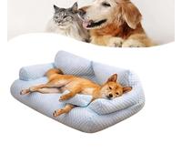 Canapé-lit for chien : ultra-doux et respirant for votre compagnon à quatre pattes - Parfait for les chaudes journées d'été avec un sommeil thermorégulé et un soulagement de la pression(Blue,M)