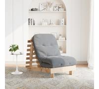 Vidaxl Canapé-Lit Futon Avec Matelas 60x206x11 Cm Bois Massif De Pin Marron