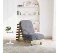 vidaXL Canapé-lit futon en bois Dossier réglable 70x206x11 cm pin imprégné Matelas en mousse Naturel