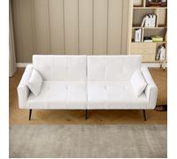 Canapé-lit futon - Convertible en lit - Moderne - Beige - Tissu confortable - Dimensions 175x71x71 cm