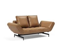 Canapé-lit Ghia Laser tissu avec cuir 210x93cm WxHxD 178-210x83x93cm