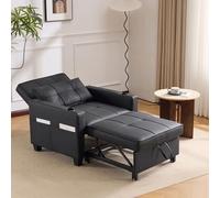 Canapé-lit Gigogne Convertible, Fauteuil et Console avec Port USB + Porte-gobelets, Accueil Moderne pour Studio et Petit Espaces