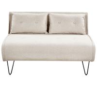 Canapé-lit Glam 2 Places avec Coussins en Tissu Polyester Beige Clair Vestfold