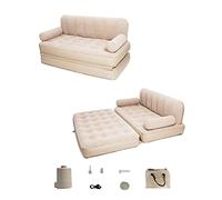 Canapé-lit gonflable avec pompe intégrée pour la maison, le camping et les invités. Matelas d'extérieur floqué haute densité.