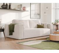 GREKPOL Sofa 240x105 cm - Canapé Velours Côtelé - Canapé Convertible 3 Places - Canapé Convertible Beige - Canapé Lit - Canape 3 Places