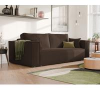GREKPOL Sofa 240x105 cm - Canapé Velours Côtelé - Canapé Convertible 3 Places - Canapé Convertible Marron - Canapé Lit - Canape 3 Places