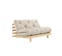 Canapé-lit Karup Design Roots avec Matelas 140x200 747 Beige/Brut