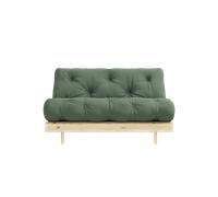 Canapé-lit Karup Design Roots avec Matelas 140x200 756 Vert olive/Brut