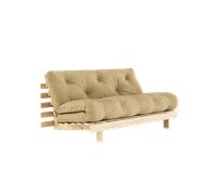 Canapé-lit Karup Design Roots avec Matelas 160x200 758 Beige blé/Brut