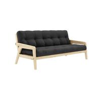 Canapé-lit Karup Grab en Pin Laqué Transparent/734 Gris Foncé