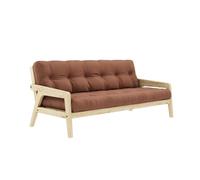 Canapé-lit Karup Grab en pin laqué transparent/759 brun argile