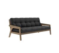 Banquette ajustable GRAB en pin massif foncé avec matelas futon anthracite 130x190