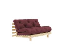 Canapé-lit Karup Roots avec matelas 140x200 710 Bordeaux/Brut