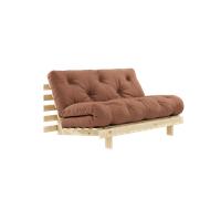 Canapé-lit Karup Roots avec Matelas 140x200 759 Brun argile/Brut