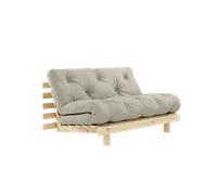 Canapé-lit Karup Roots avec matelas 140x200 914 Lin/Brut