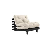 Canapé-lit Karup Roots avec Matelas 90x200 Noir Nuit/Lin