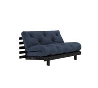 Canapé-lit Karup Roots avec Matelas Roots 140x200 Laqué Bleu Marine/noir