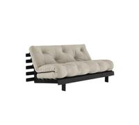 Canapé-lit Karup Roots avec Matelas Roots 160x200 Lin/Laqué Noir