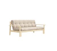 Canapé-lit Karup Unwind en pin laqué transparent/747 Beige