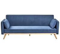 Canapé-lit Minimaliste en Tissu Fonction Couchage Clic-Clac Bleu Asaa